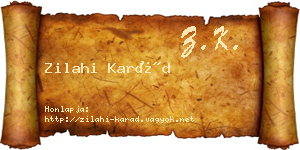Zilahi Karád névjegykártya